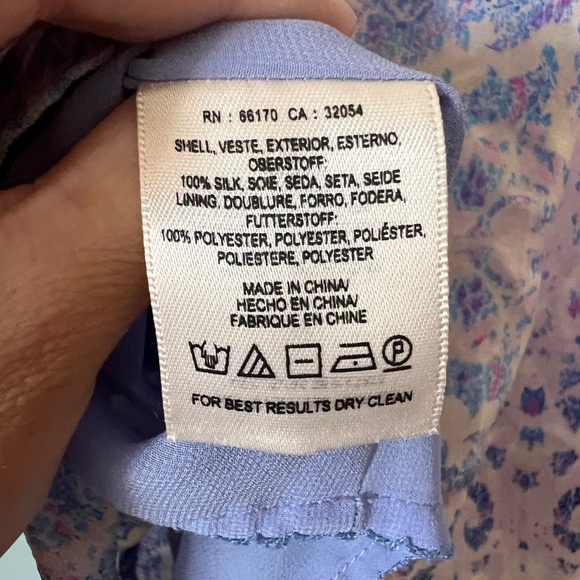 Maeve by Anthropologie 100% Silk Maxi Skirt‎ Watercolor Boho Purple Blue Large - Picture 8 of 9